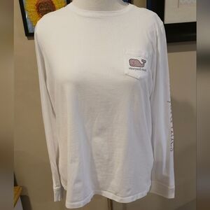 Vineyard Vines Women's White Long Sleeve Tee Shirt 100% Cotton